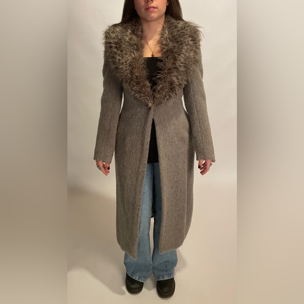 Vintage Alpaca Wool Grey Winter Coat - Picture 2 of 6